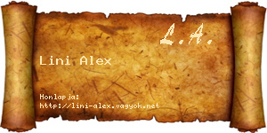 Lini Alex névjegykártya